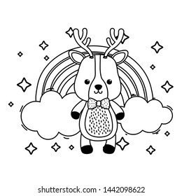 Reindeer cartoon design vector illustrator