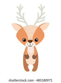 Reindeer cartoon icon. Merry Christmas season decoration figure theme. Isolated design. Vector illustration