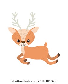 Reindeer cartoon icon. Merry Christmas season decoration figure theme. Isolated design. Vector illustration