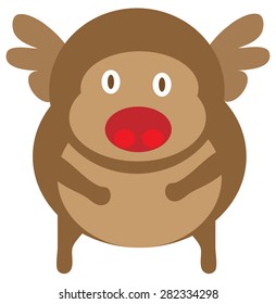 Reindeer Cartoon illustration with white isolated background