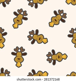 Reindeer , cartoon seamless pattern background