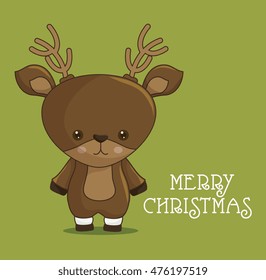 reindeer character funny  icon vector illustration design