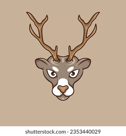 reindeer character logo mascot beautiful dashing funny