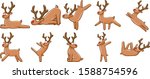 Reindeer character vector set collection graphic clipart design