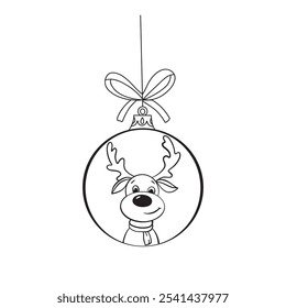 reindeer in the christmas ball