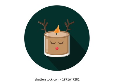 Reindeer Christmas Candle with Two Horns