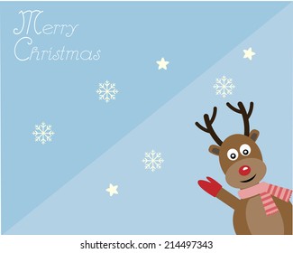 Reindeer with Christmas Card