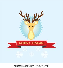 Reindeer Christmas card 