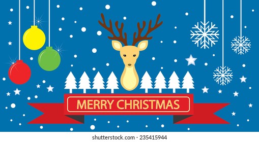 Reindeer Christmas card 