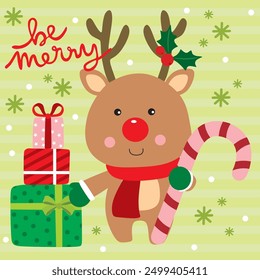 Reindeer For Christmas Card or Bag design