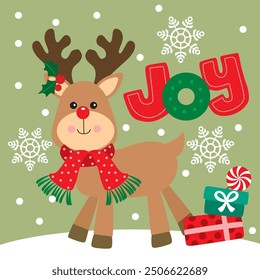 Reindeer For Christmas Card or Bag design