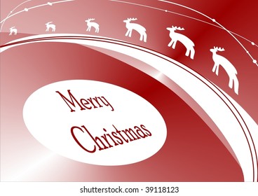 reindeer christmas card VECTOR