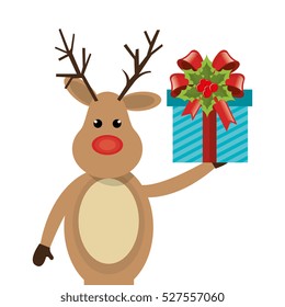 reindeer christmas character icon