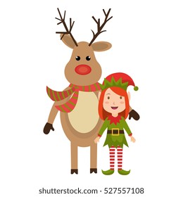 reindeer christmas character icon