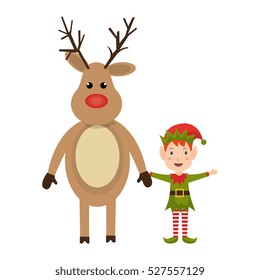 reindeer christmas character icon