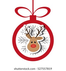 reindeer christmas character icon