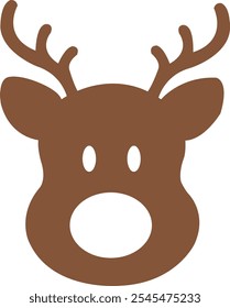 Reindeer Christmas clip art design on plain white transparent isolated background for card, shirt, hoodie, sweatshirt, apparel, card, tag, mug, icon, poster or badge