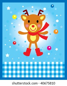 reindeer christmas greeting card