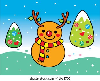 reindeer christmas greeting card