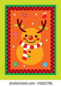 reindeer christmas greeting card