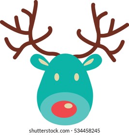 Reindeer christmas holiday vector illustration symbol or icon