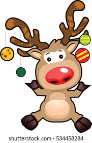 Reindeer christmas holiday vector illustration symbol or icon