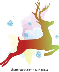 Reindeer christmas holiday vector illustration symbol or icon