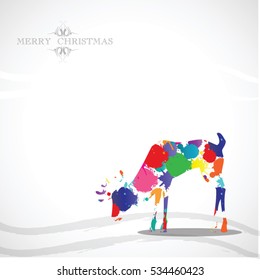 Reindeer christmas holiday vector illustration symbol or icon 
