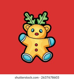 Reindeer christmas illustration clip art design vector