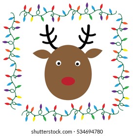 Reindeer with Christmas Lights