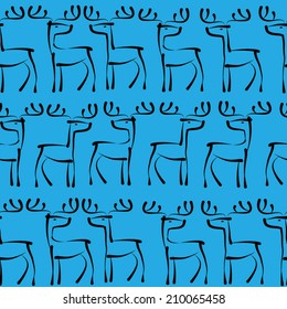 Reindeer Christmas seamless pattern