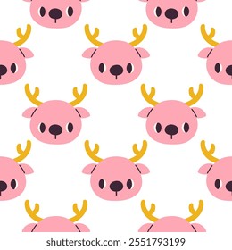 Reindeer Christmas seamless pattern design for wallpaper, fabric, notebook, greeting card, wrapping paper