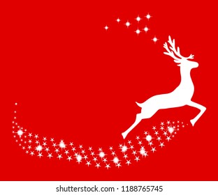 Reindeer Christmas with stars