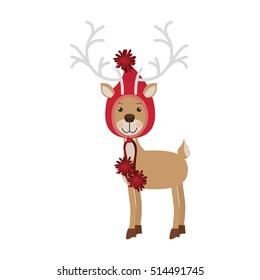 reindeer with christmas woolen hat shape hood