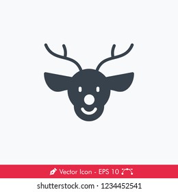 Reindeer (Christmas/Santa Claus) Icon / Vector