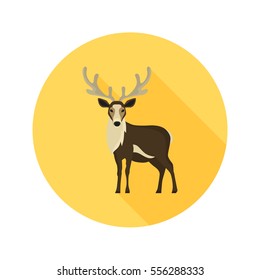Reindeer color flat icon for web and mobile design