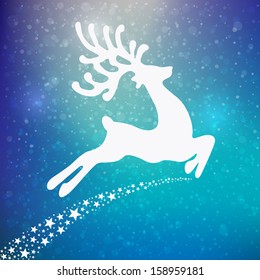 reindeer colorful winter background