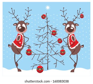 Reindeer- comic strip.
