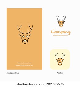Reindeer Company Logo App Icon and Splash Page Design. Creative Business App Design Elements