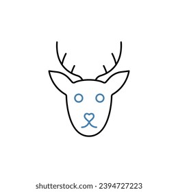 reindeer concept line icon. Simple element illustration. reindeer concept outline symbol design.