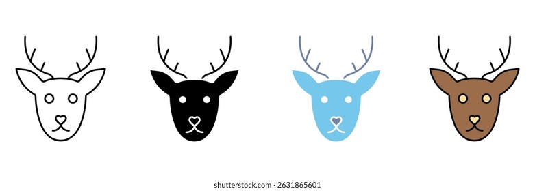 ícone da linha de conceito de rena. Ilustração de elemento simples.