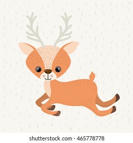 reindeer cute wildlife icon vector isolated graphic