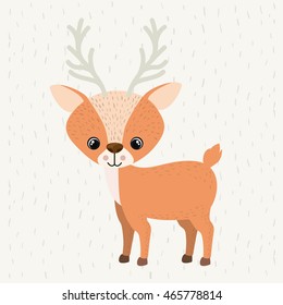 reindeer cute wildlife icon vector isolated graphic
