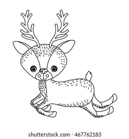reindeer cute wildlife icon vector isolated graphic