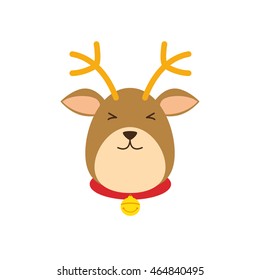 reindeer deer merry christmas decoration cartoon icon. Isolated and flat illustration. Vector graphic