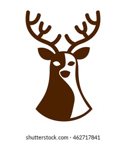 reindeer deer silhouette icon vector illustration graphic
