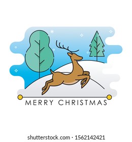 Reindeer, deer vector illustration isolated on white background. Reindeer, deer in trendy flat design style. Reindeer, deer vector icon modern and simple flat symbol for website, mobile, logo, app.