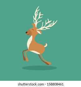 reindeer design over blue background vector illustration