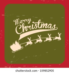 reindeer design over green background vector illustration