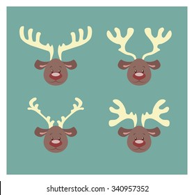 Reindeer with different antlers